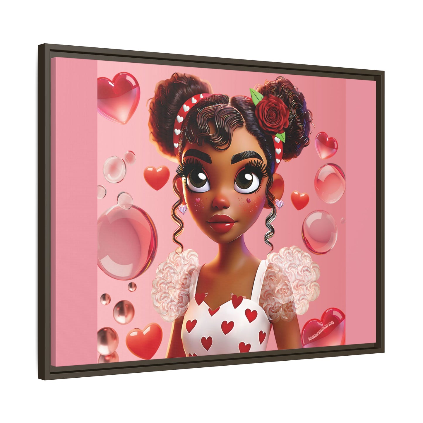 Heartbreaker Girl | Bubblegum - Canvas Print, framed matte (multiple sizes/frame colors)