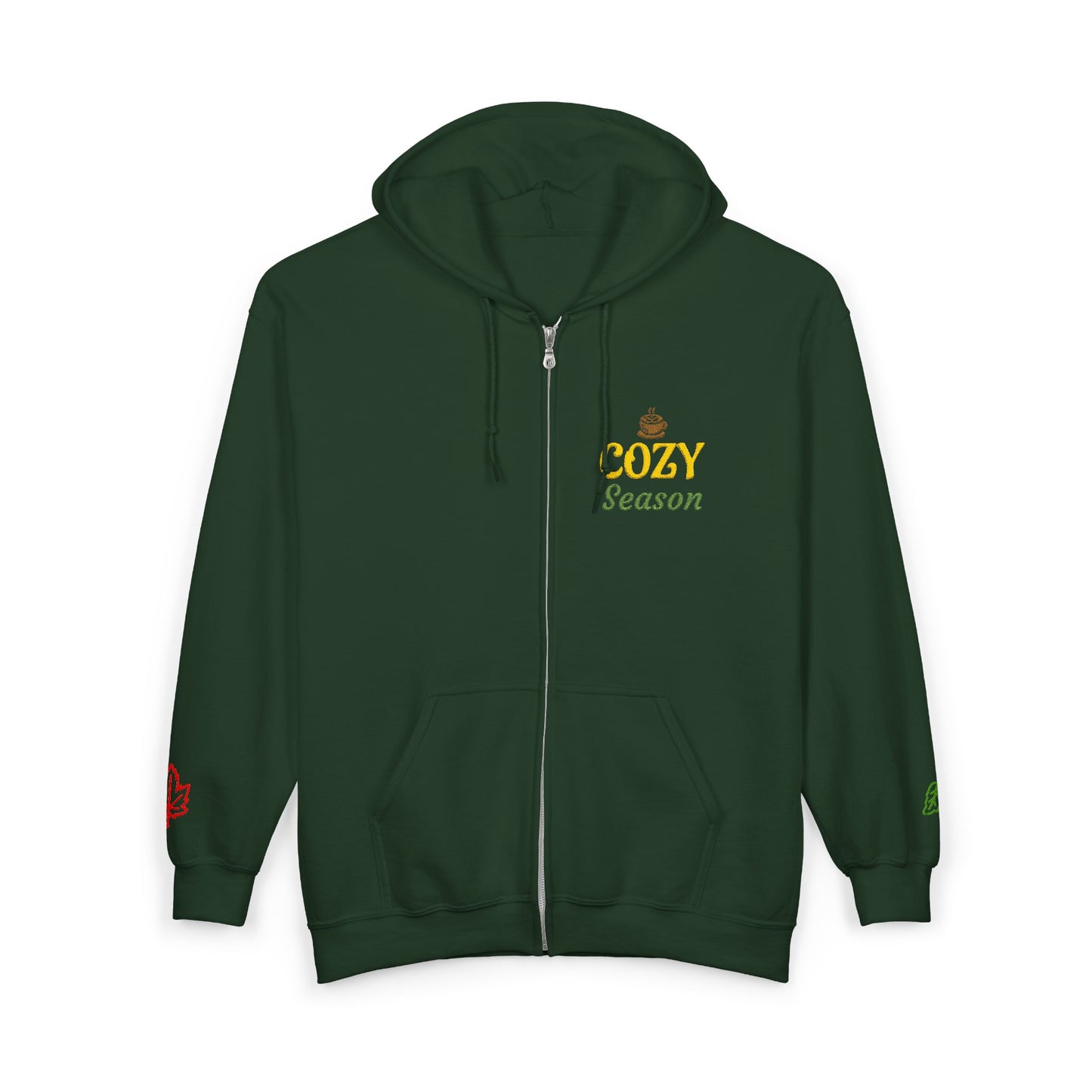 Harvest Haze | 'Cozy Season' Embroidered Zip Hoodie (multiple colors)