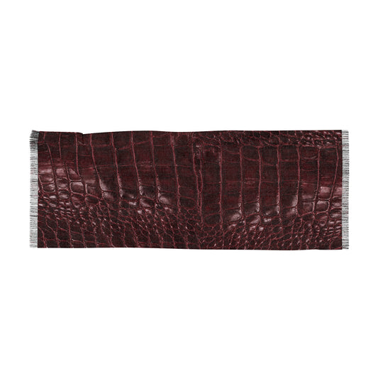 Alligator | Burgundy Croc Lightweight Sheer Fashion Scarf