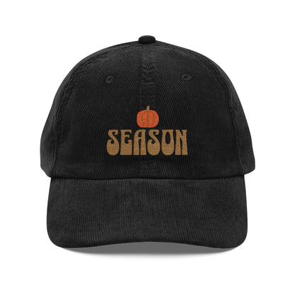 The Cozy Edit3 | Gold Embroidered Pumpkin Season Corduroy Cap