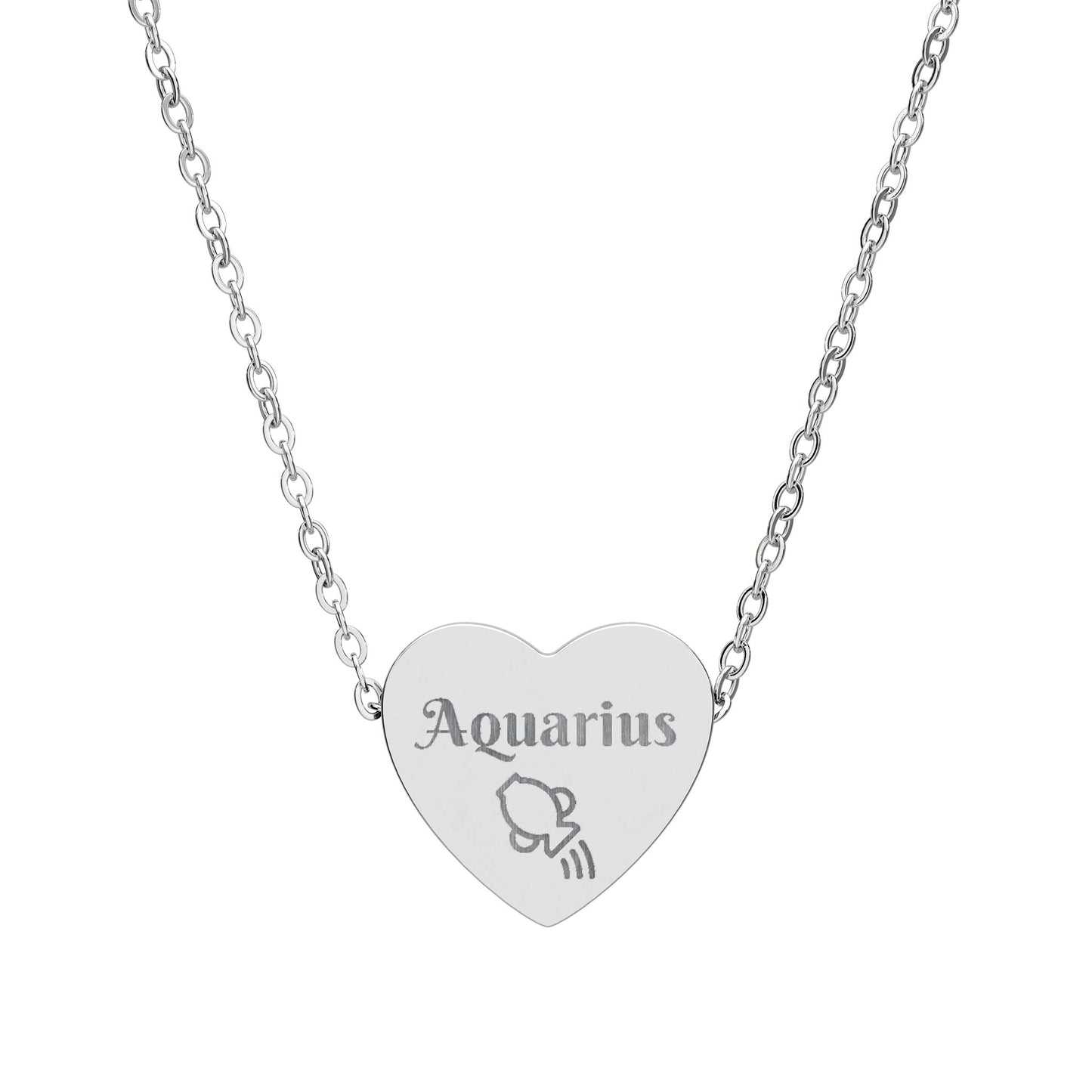 Aquarius | Heart Water Pitcher Symbol (18K gold/rose gold, stainless steel, rainbow/black PVD coating)