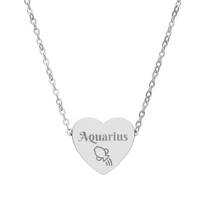 Aquarius | Heart Water Pitcher Symbol (18K gold/rose gold, stainless steel, rainbow/black PVD coating)