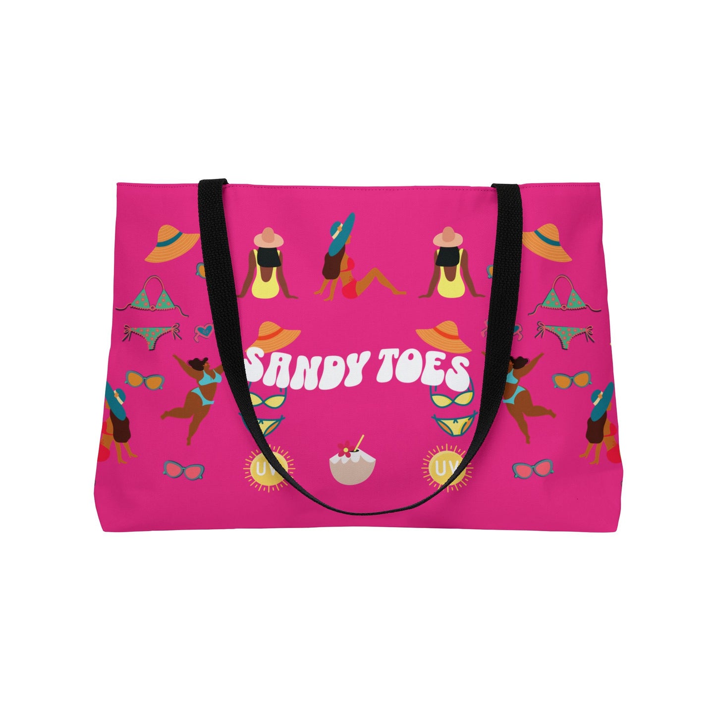 Sandy Toes | Passion Fruit Two-Sided Weekender Tote Bag (black girl)