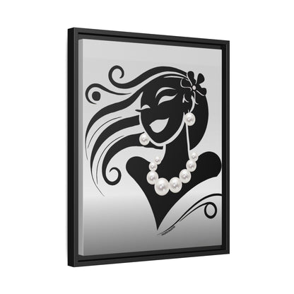 Pearls & Curls 6 | Black and White Framed Matte Canvas Wall Art (black or white frame)