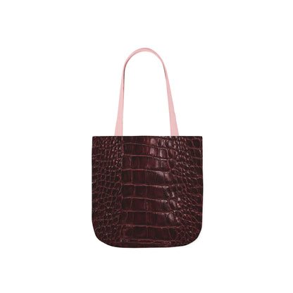 Alligator | Burgundy Print All-Over Pattern Tote Bag (non-textured printed fabric)