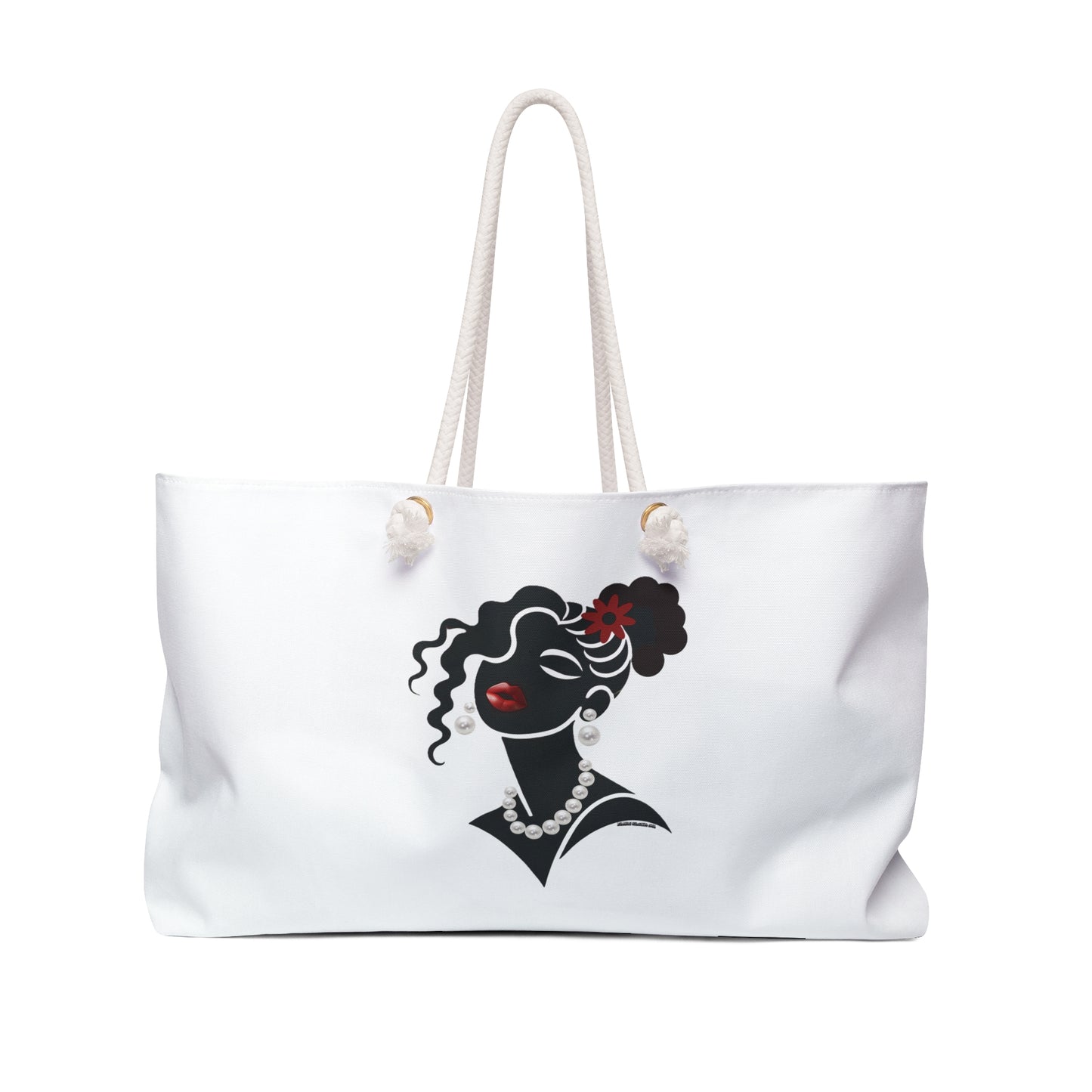 Pearls & Curls5 | White - Two-Sided Weekender Bag