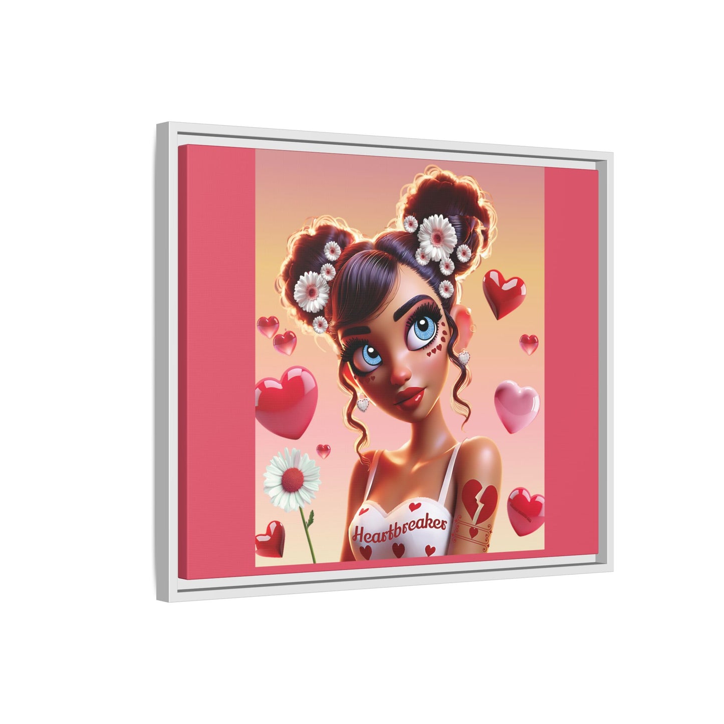 Heartbreaker 1 | Raspberry - Canvas Print, framed matte (multiple sizes/frame colors))