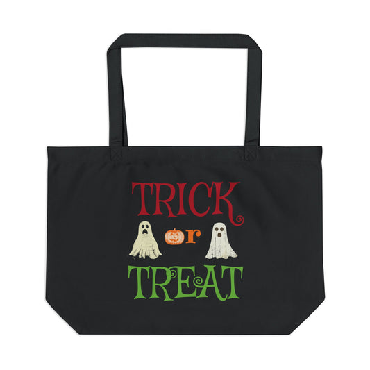 Harvest 'Ween | Halloween Trick or Treat Eco Tote — Cute Cartoon Scary Characters Canvas Bag