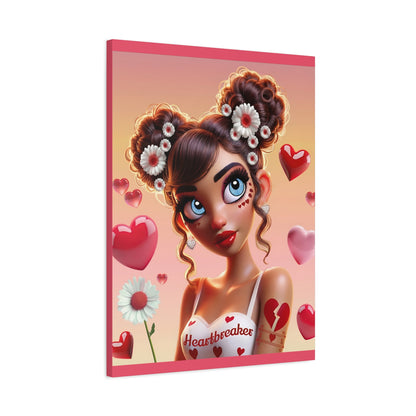 Heartbreaker 1 | Raspberry Matte Canvas Print