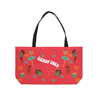Sandy Toes | Melon Two-Sided Weekender Tote Bag (black girl)