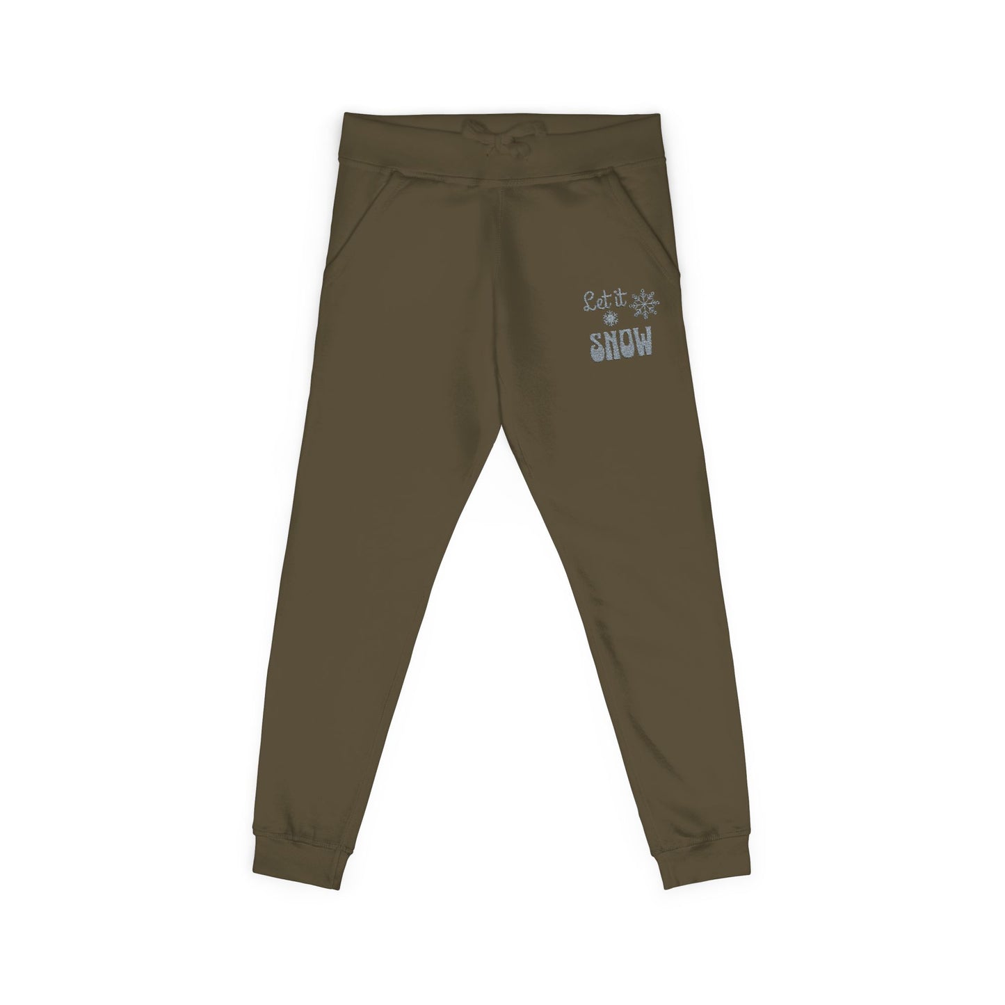 The Cozy Edit2 | Embroidered "Let It Snow" Fleece Lounge Joggers (multiple colors)