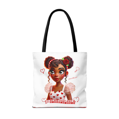 Heartbreaker Girl | Marshmallow All Over Print Two-Tone Tote Bag (multiple strap colors)