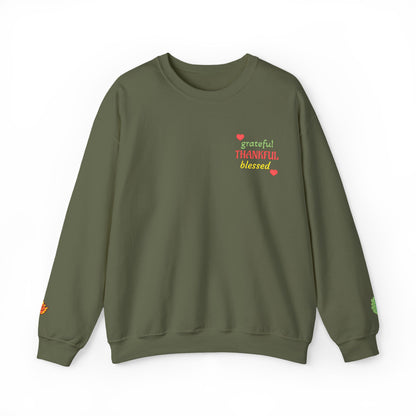 Harvest Haze 2 | Grateful, THANKFUL, Blessed Fall Crewneck Sweatshirt (dark colors)