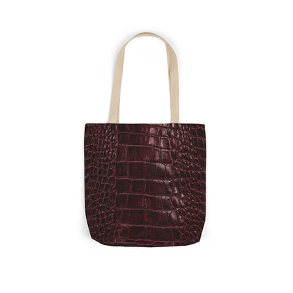 Alligator | Burgundy Print All-Over Pattern Tote Bag (non-textured printed fabric)