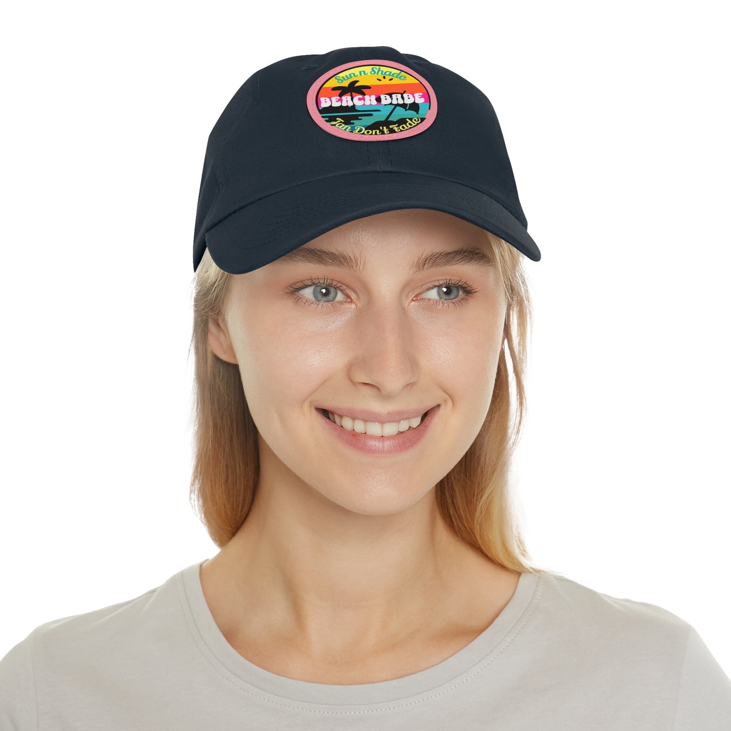 Sandy Toes | Dad Cap - Beach Babe with Leather Patch, various colors