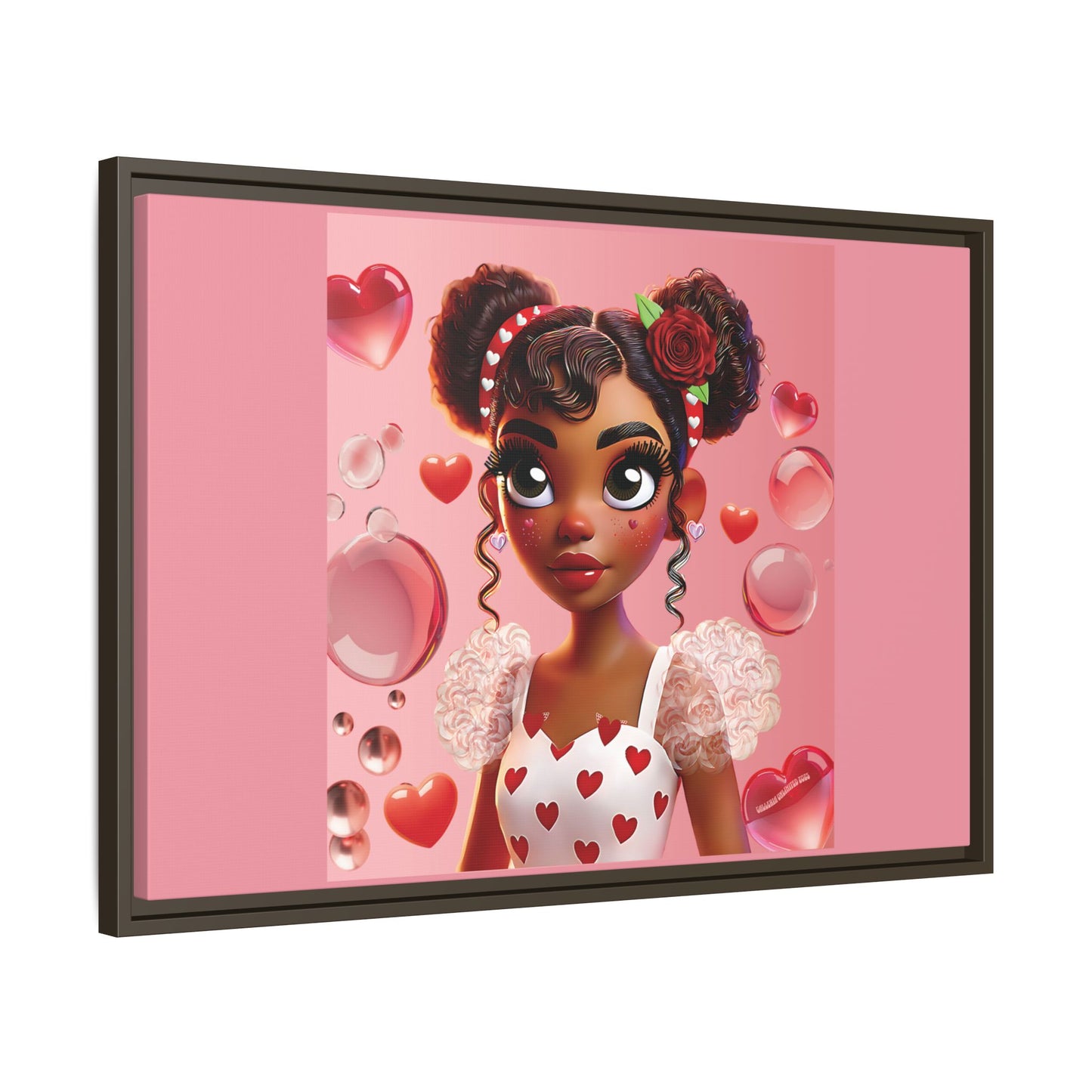 Heartbreaker Girl | Bubblegum - Canvas Print, framed matte (multiple sizes/frame colors)