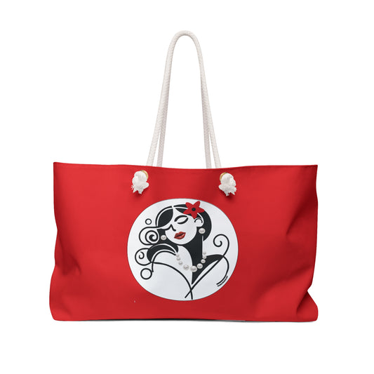 Pearls & Curls4 | Light Red -Scarlet Kiss Weekender Bag