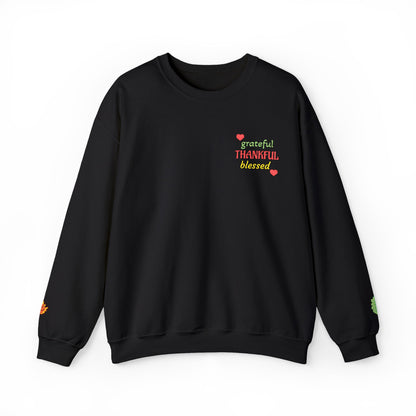 Harvest Haze 2 | Grateful, THANKFUL, Blessed Fall Crewneck Sweatshirt (dark colors)