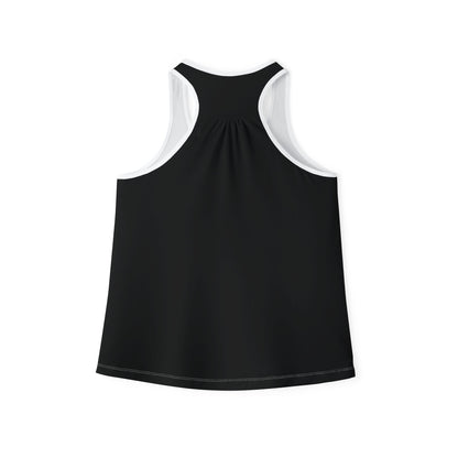 Pearls & Curls3 | Black - Plain Ringer Tank (black or white trim)