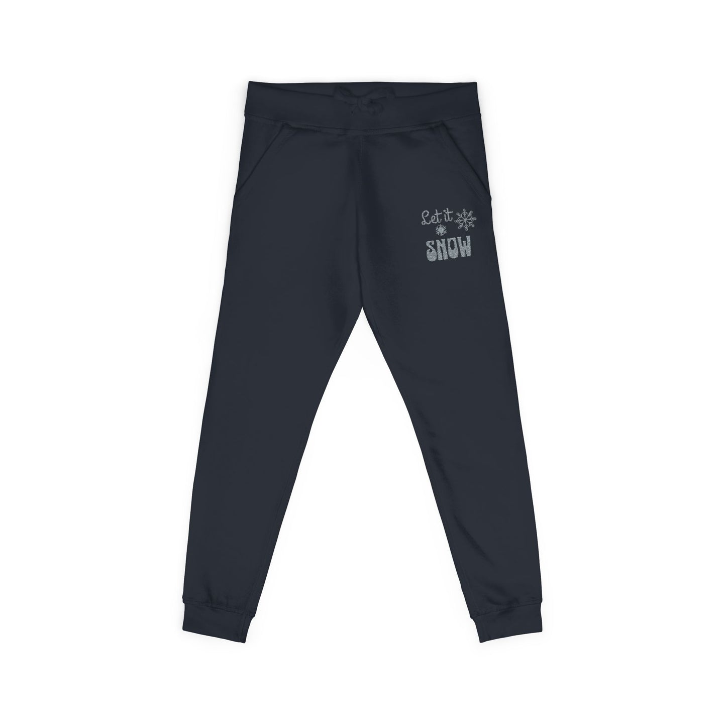 The Cozy Edit2 | Embroidered "Let It Snow" Fleece Lounge Joggers (multiple colors)