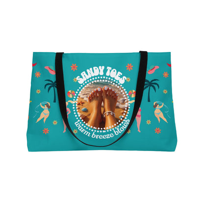 Sandy Toes | Weekender Tote Bag - Seafoam2 (two sides)