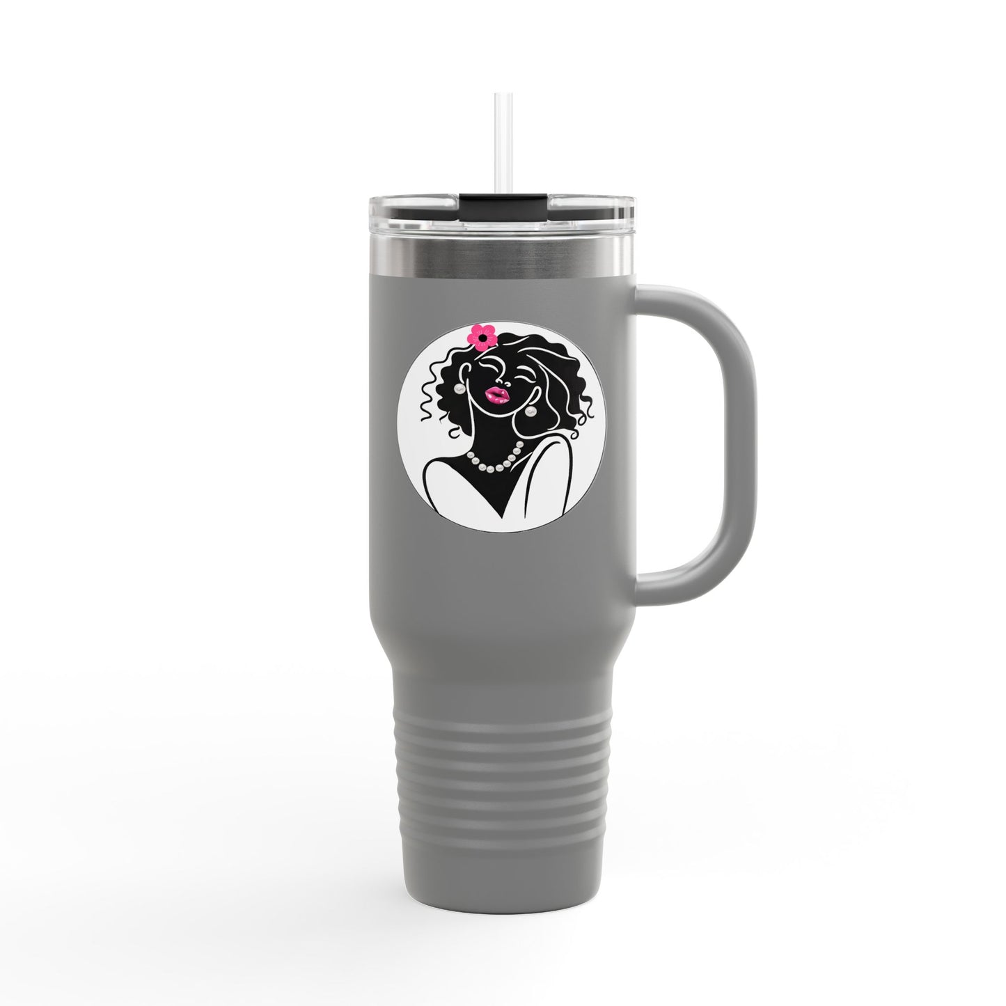 Pearls & Curls 2 | Insulated Travel Mug, 40oz (multiple colors)