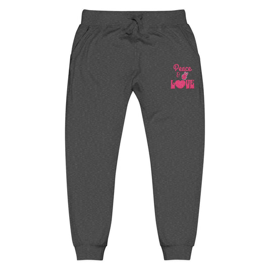 The Cozy Edit2 | "Peace & Love" Fleece Lounge Joggers, PINK Palette (multiple colors)
