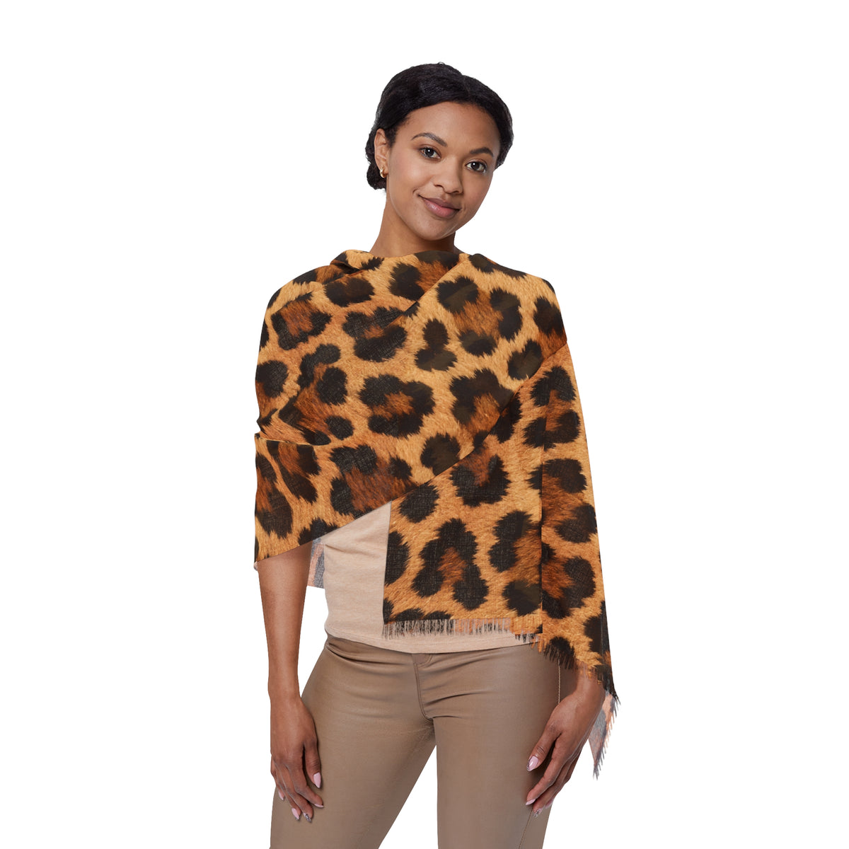 Leopard | Leopard Print Light Scarf — Sheer Animal Print Fashion Scarf