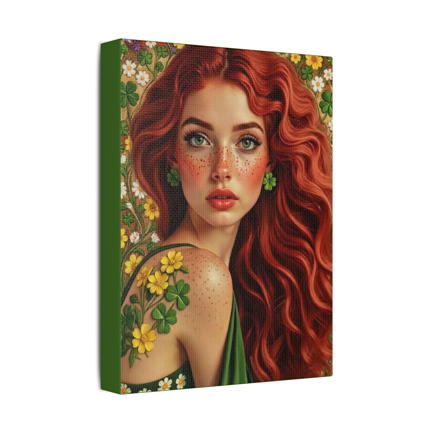 Clovers 5 | Shamrock Enchantress, Stretched Satin Canvas Print