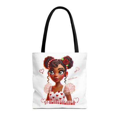Heartbreaker Girl | Marshmallow All Over Print Two-Tone Tote Bag (multiple strap colors)