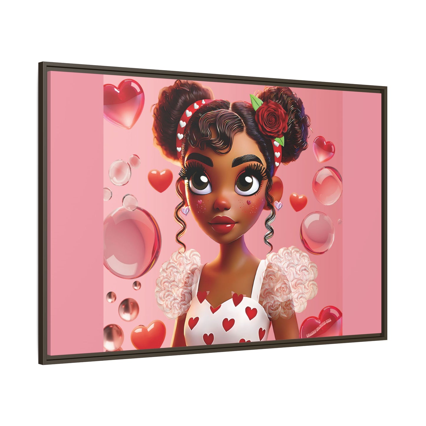 Heartbreaker Girl | Bubblegum - Canvas Print, framed matte (multiple sizes/frame colors)