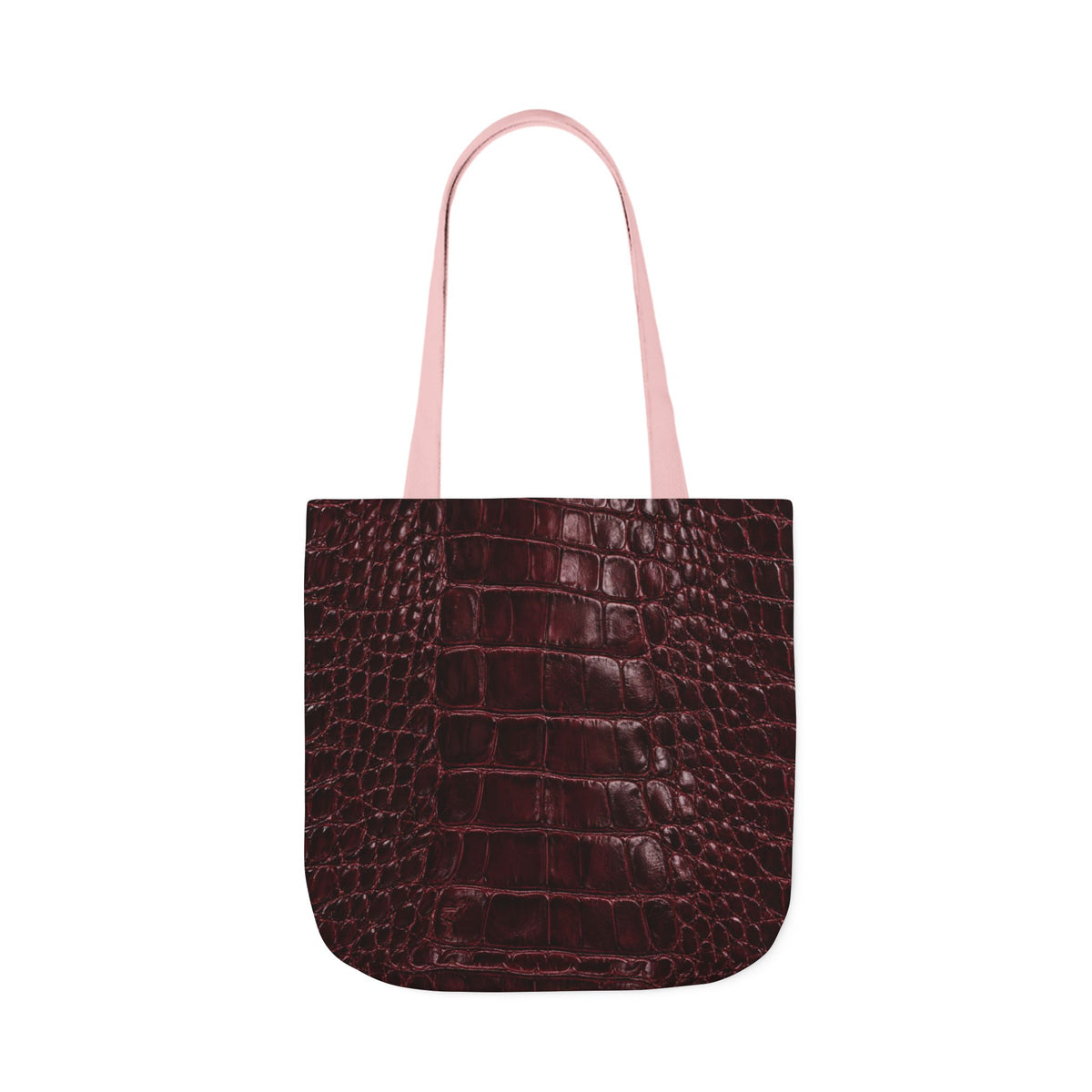 Alligator | Burgundy Print All-Over Pattern Tote Bag (non-textured printed fabric)