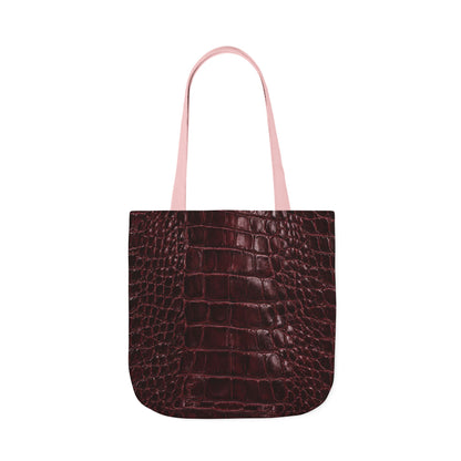 Alligator | Burgundy Print All-Over Pattern Tote Bag (non-textured printed fabric)