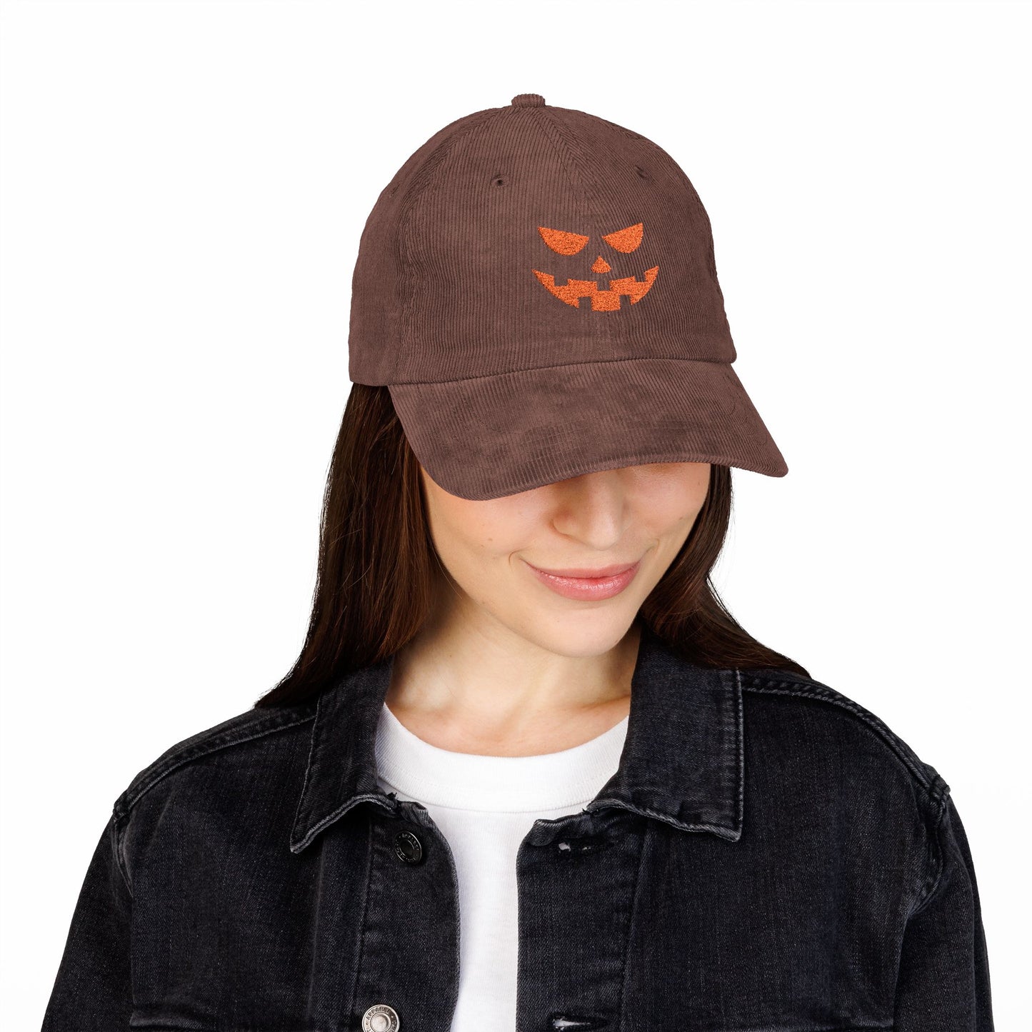The Spooky Edit3 - Jack O Lantern Embroidered Corduroy Cap (multiple colors)