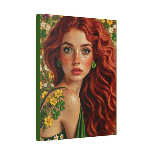 Clovers 5 | Shamrock Enchantress, Stretched Satin Canvas Wall Art