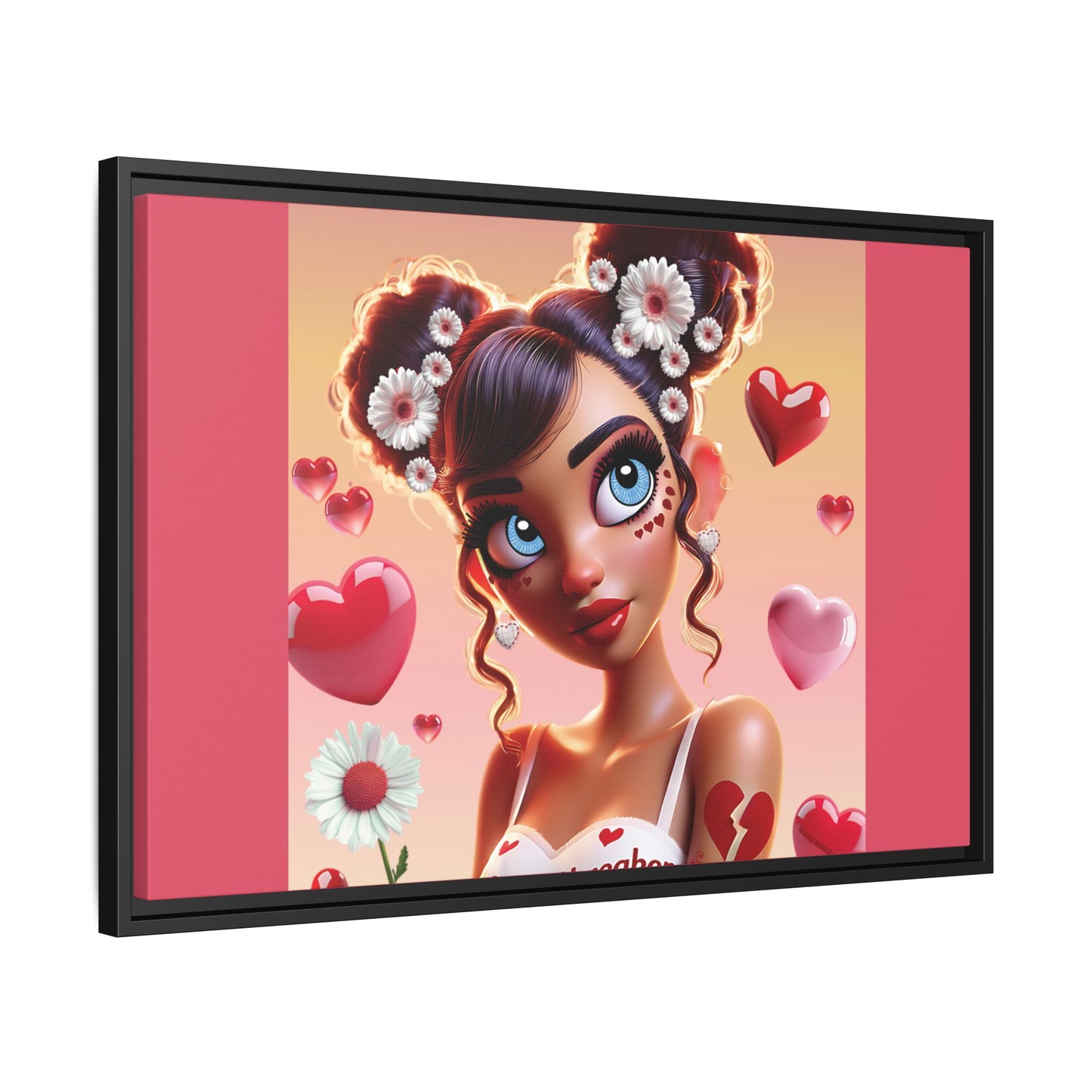 Heartbreaker 1 | Raspberry - Canvas Print, framed matte (multiple sizes/frame colors))