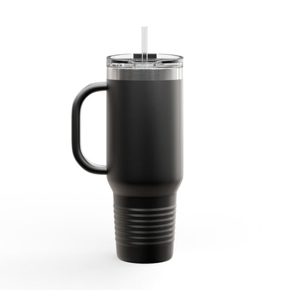 Pearls & Curls1 | Ruby Lips - Insulated Travel Mug, 40oz (black, white, or red)