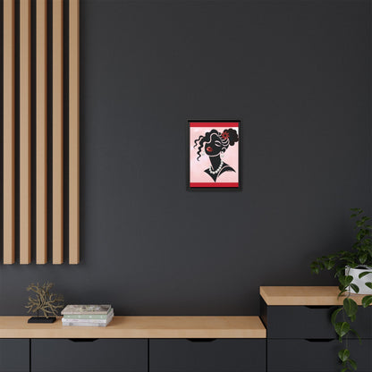 Pearls & Curls 5 | Crimson Kiss Framed Matte Canvas Wall Art (black or white frame)