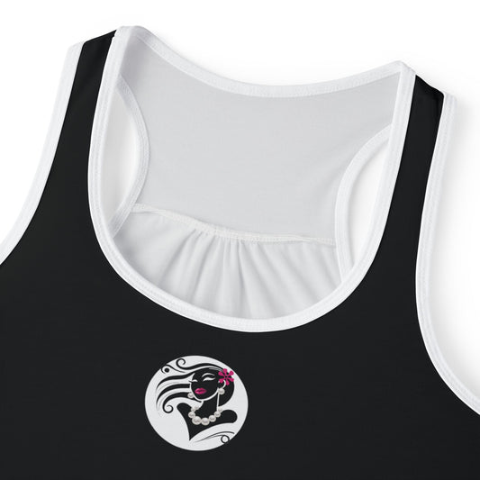 Pearls & Curls6 | Black - Pink Pout Ringer Tank (black or white trim)