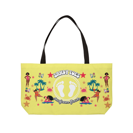 Sandy Toes | Pineapple Two-Sided Weekender Tote Bag (black girl)