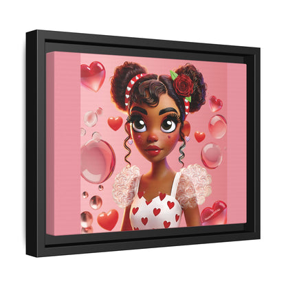 Heartbreaker Girl | Bubblegum - Canvas Print, framed matte (multiple sizes/frame colors)