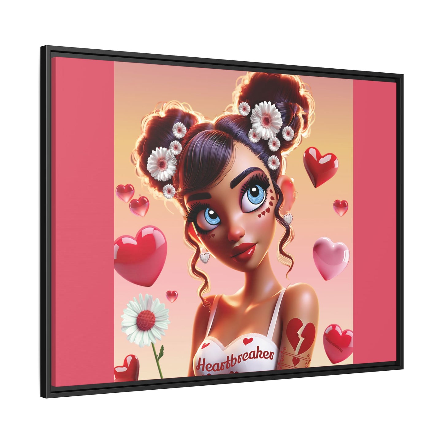 Heartbreaker 1 | Raspberry - Canvas Print, framed matte (multiple sizes/frame colors))