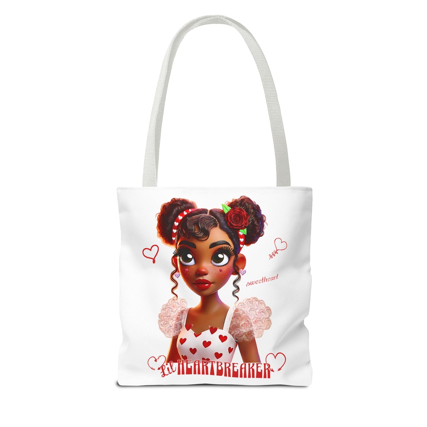 Heartbreaker Girl | Marshmallow All Over Print Two-Tone Tote Bag (multiple strap colors)