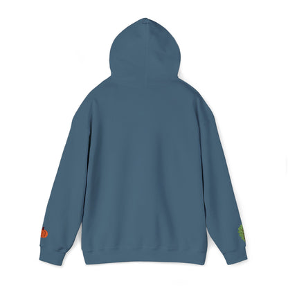 The Thankful Edit1 |Light Green Embroidered Thankful Hoodie, red hearts (multiple colors)
