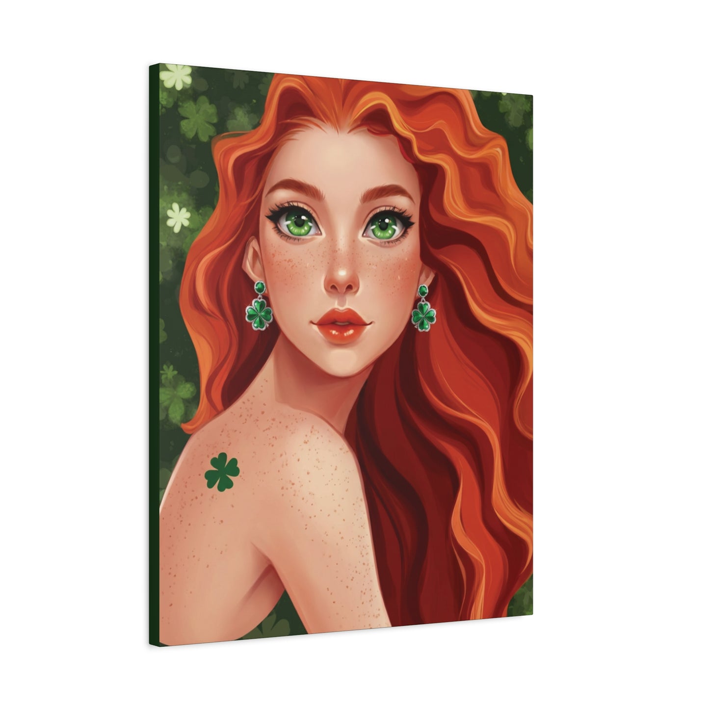 Clovers 1 | Emerald Whisper in Green, Matte Canvas Print