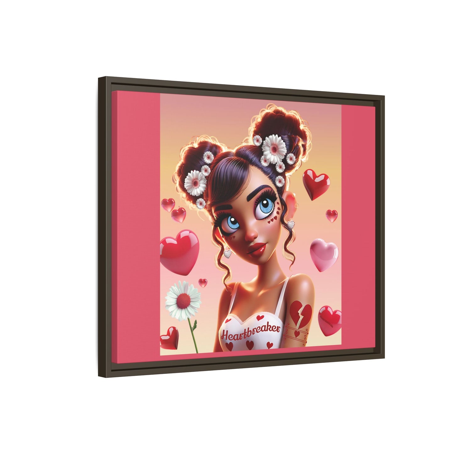 Heartbreaker 1 | Raspberry - Canvas Print, framed matte (multiple sizes/frame colors))