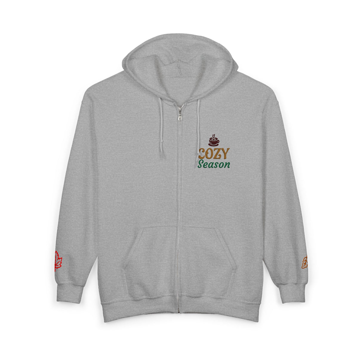 Autumn Harvest 4 | 'Cozy Season' Gold Embroidered Zip Hoodie (multiple colors)