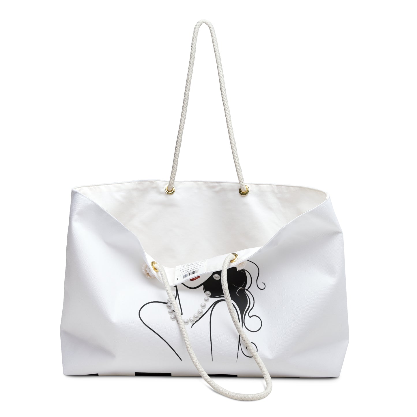 Pearls & Curls 3 | White Double-Sided Weekender Bag