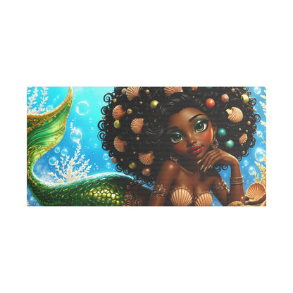 Sirens of the Gilded Sea | Blue Lagoon, Satin Stretched Canvas