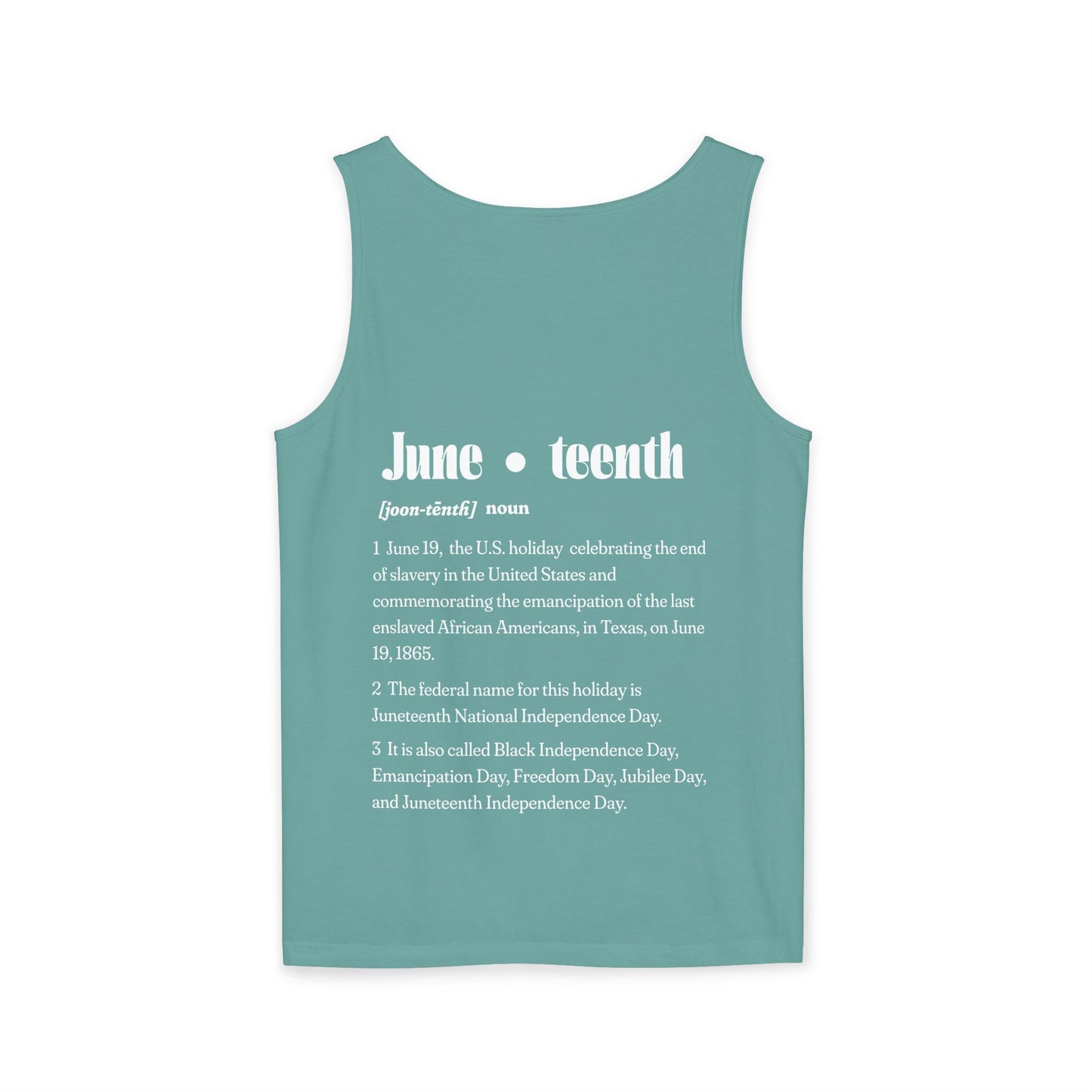 Juneteenth | Graphic Celebratory Tank Top (front and back design)